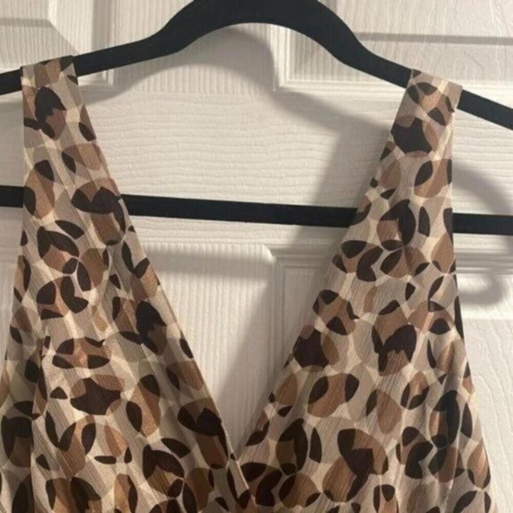 Bcbg Maxazria Brown Mixed Circular Pattern 100% S… - image 2